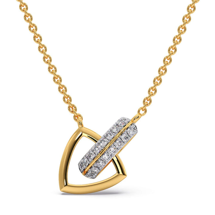 Round Lab Grown Diamond Open Triangle Pendant Necklace