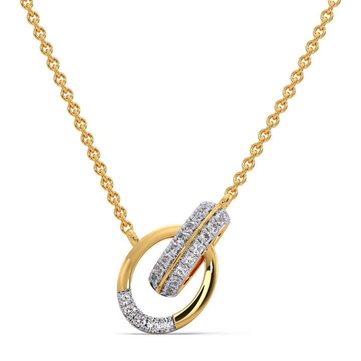 Round Lab Grown Diamond Open Circle Pendant Necklace