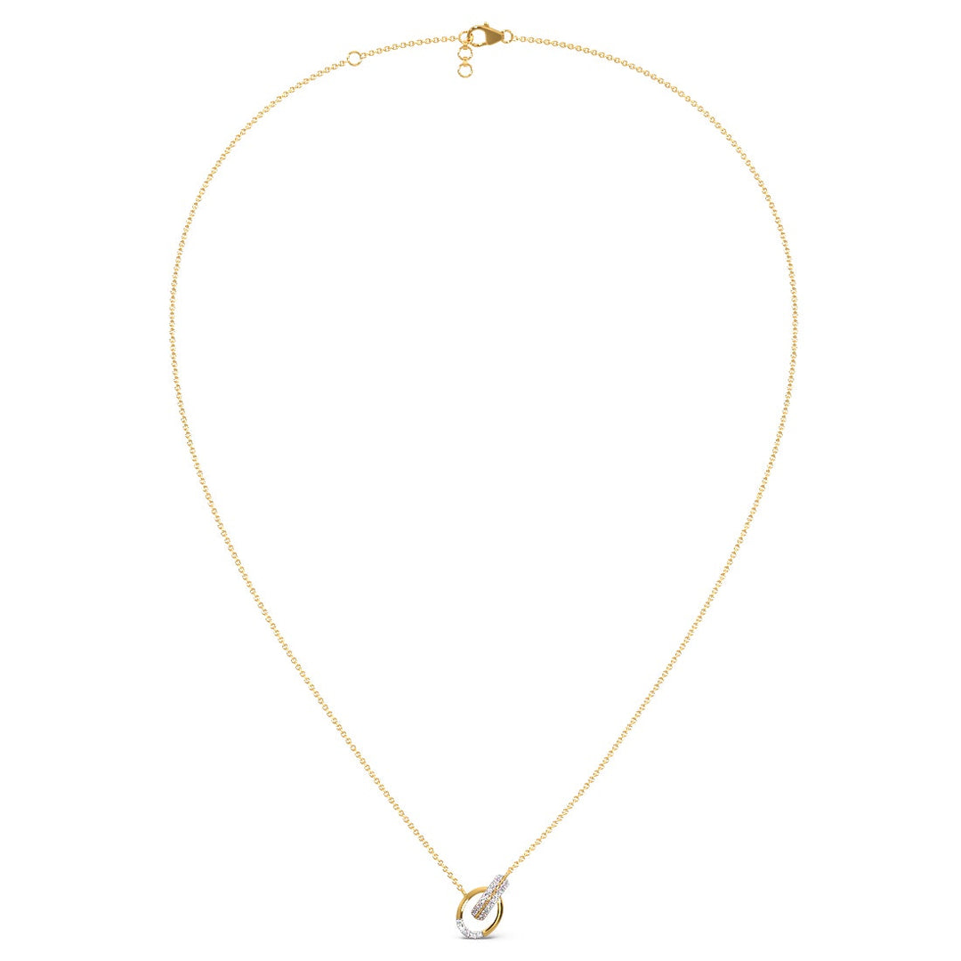 Round Lab Grown Diamond Open Circle Pendant Necklace