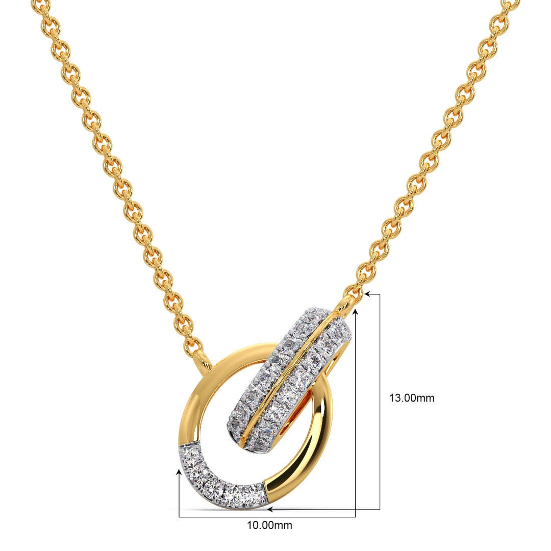 Round Lab Grown Diamond Open Circle Pendant Necklace