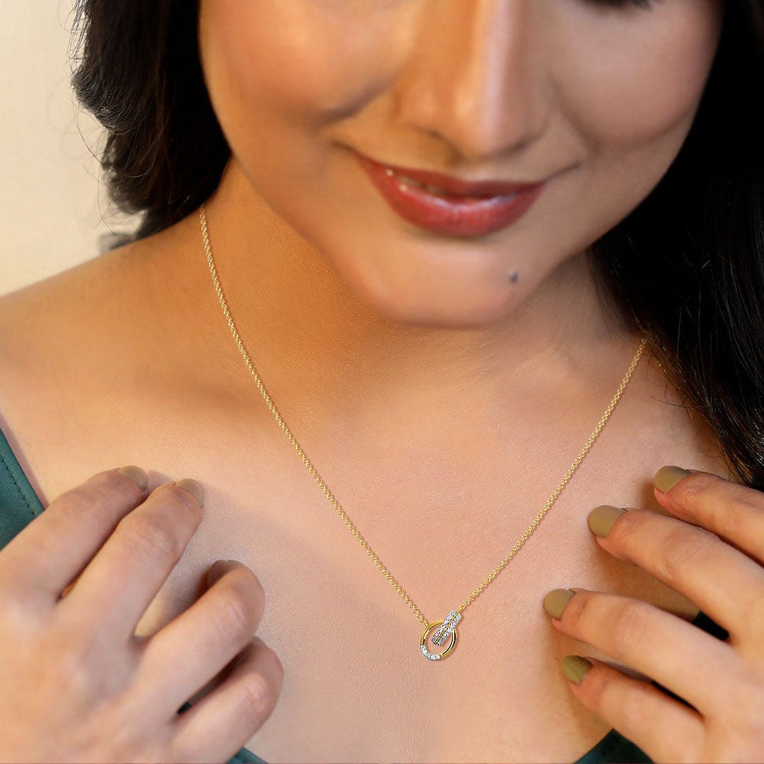 Round Lab Grown Diamond Open Circle Pendant Necklace