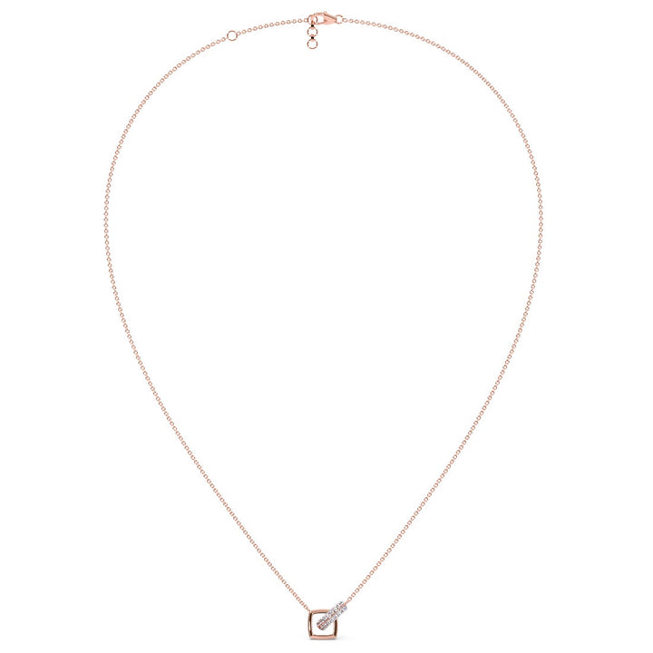 Round CVD Diamond Open Square Pendant Necklace