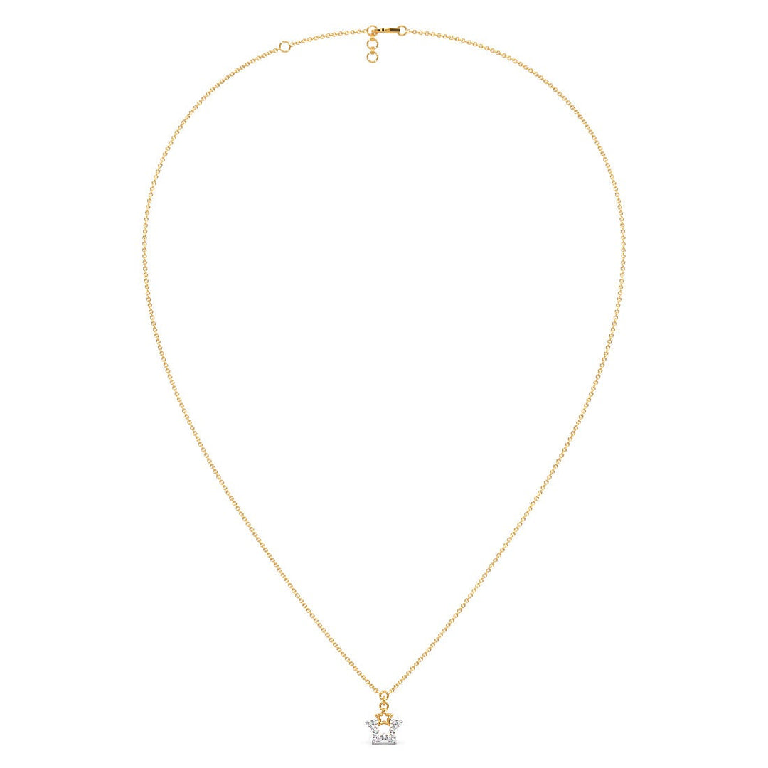 Round Lab Grown Diamond Star Pendant Necklace