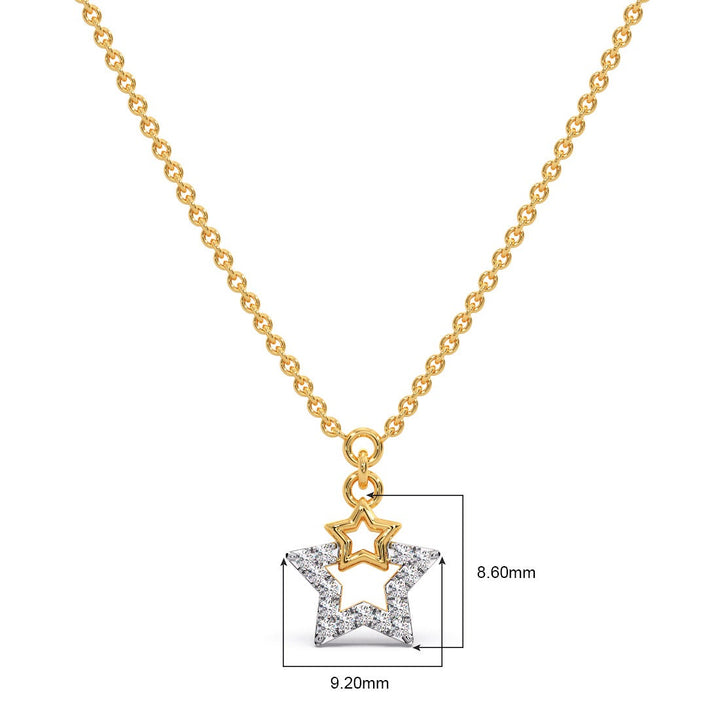 Round Lab Grown Diamond Star Pendant Necklace