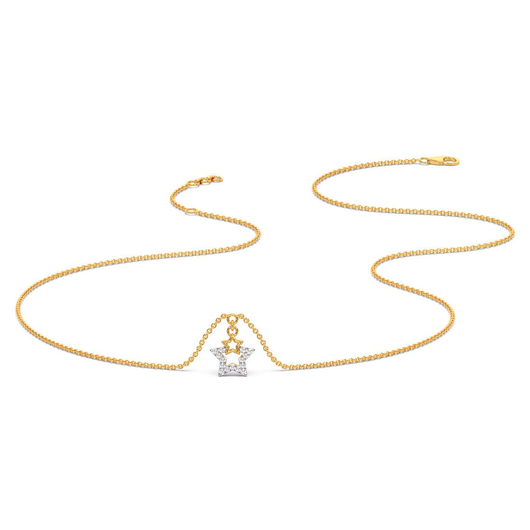 Round Lab Grown Diamond Star Pendant Necklace