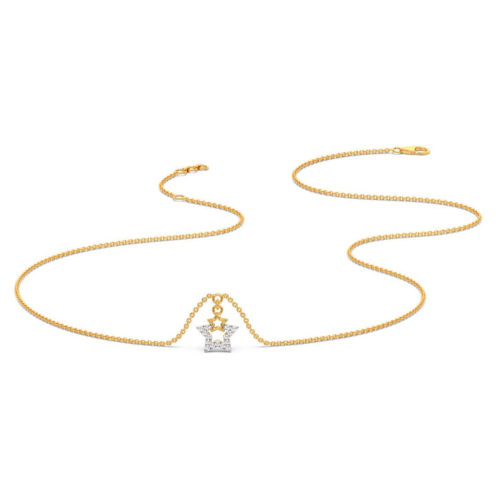 Round Lab Grown Diamond Star Pendant Necklace