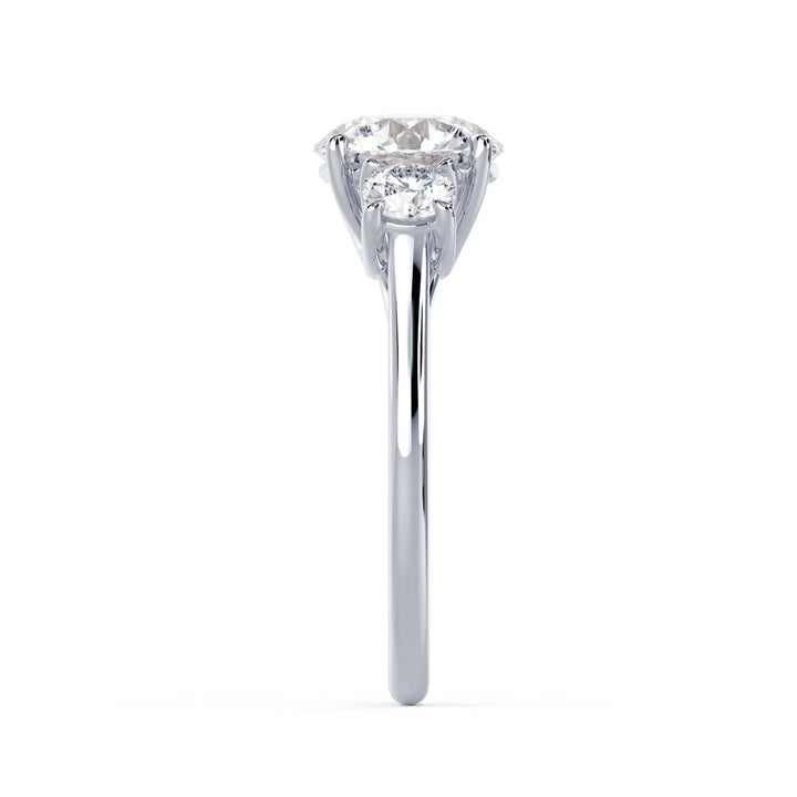 1.50CT Round Cut E/VS2 Lab Grown Diamond Three Stone Engagement Rings