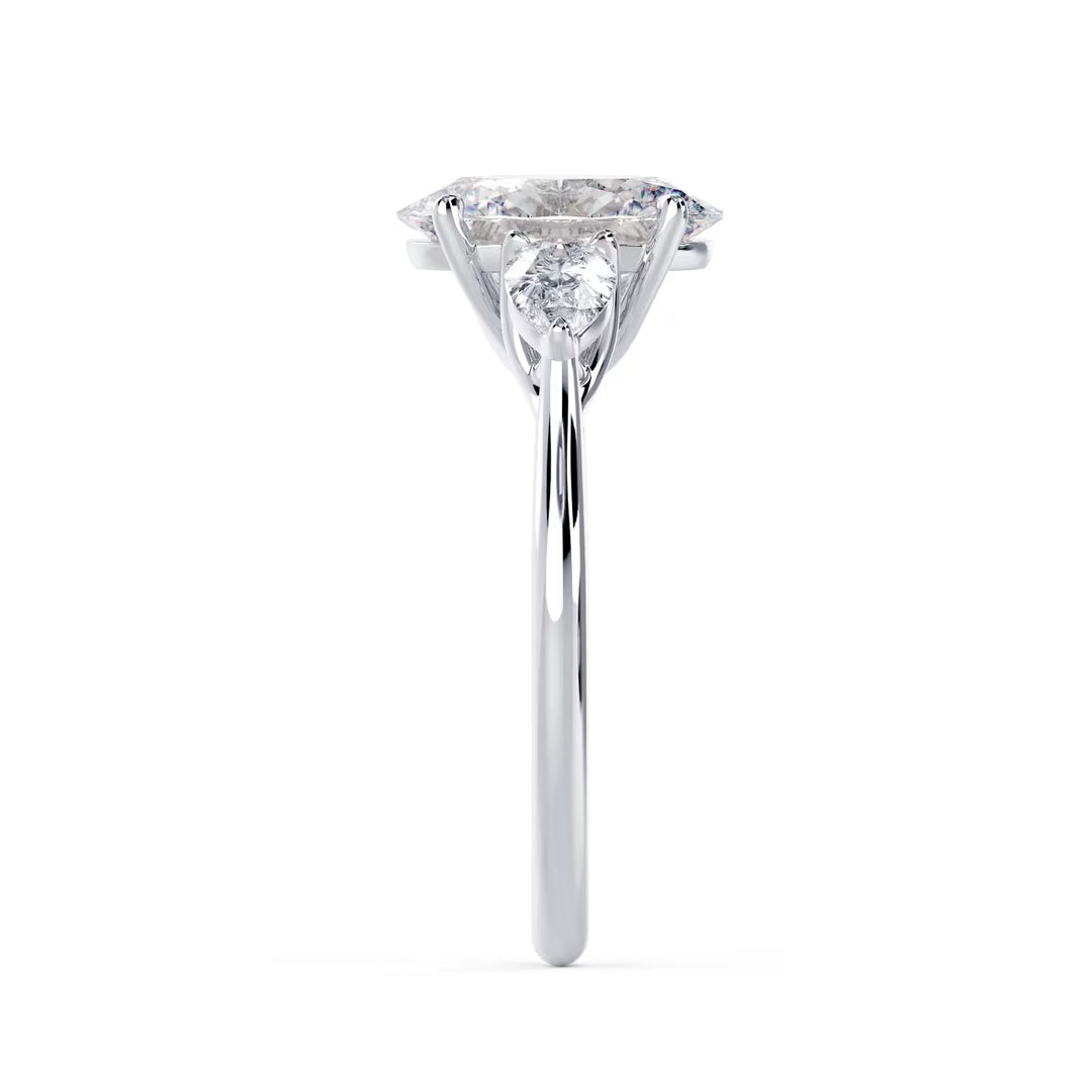 1.50CT Oval Cut E/VS2 Lab Grown Diamond Three Stone Engagement Rings