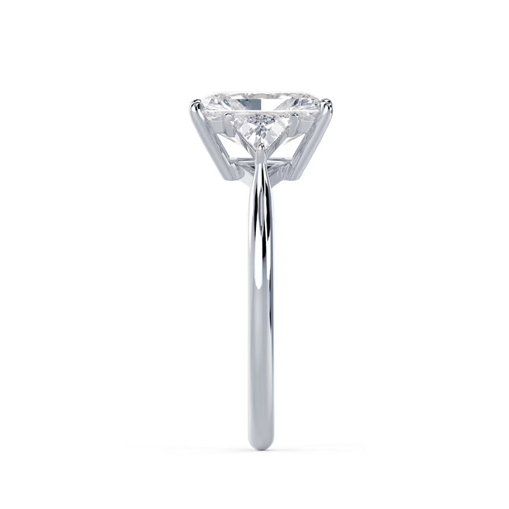 1.50CT Radiant Cut E/VS2 Lab Grown Diamond Three Stone Engagement Rings