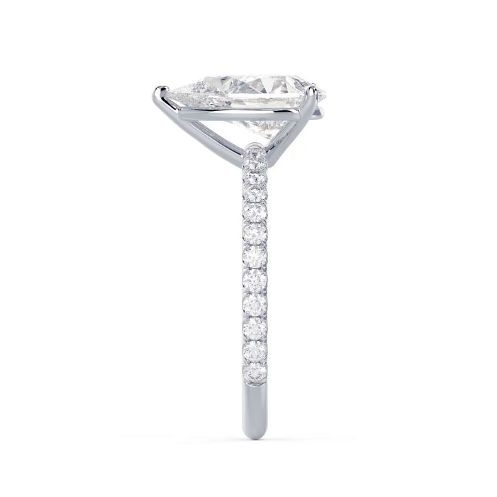 1.50CT Pear E/VS1 Lab Grown Diamond Pave Engagement Ring