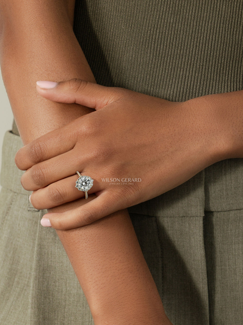 Lab Created Oval Diamond Ring