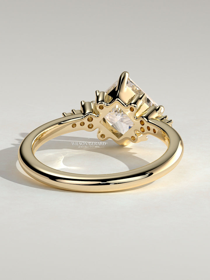 modern princess cut cluster engagement ring