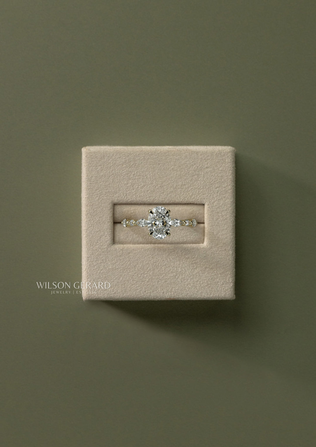 ethical lab grown oval engagement ring