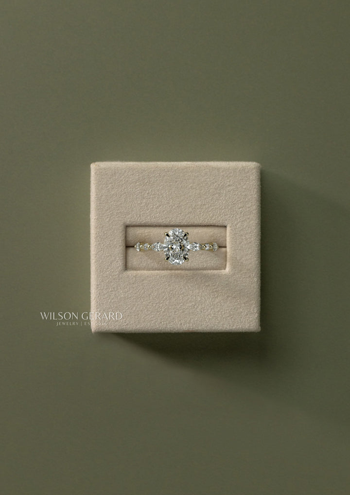ethical lab grown oval engagement ring