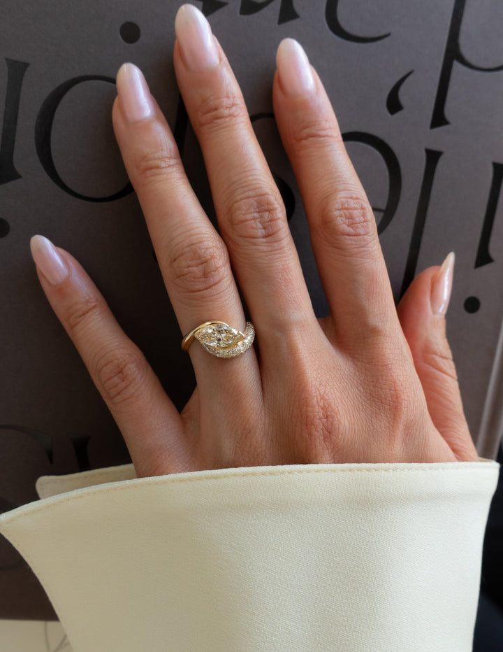 Colored Marquise Lab Diamond Ring