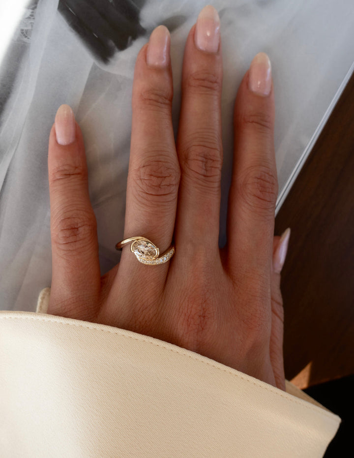 Lab Grown Champagne Diamond Ring