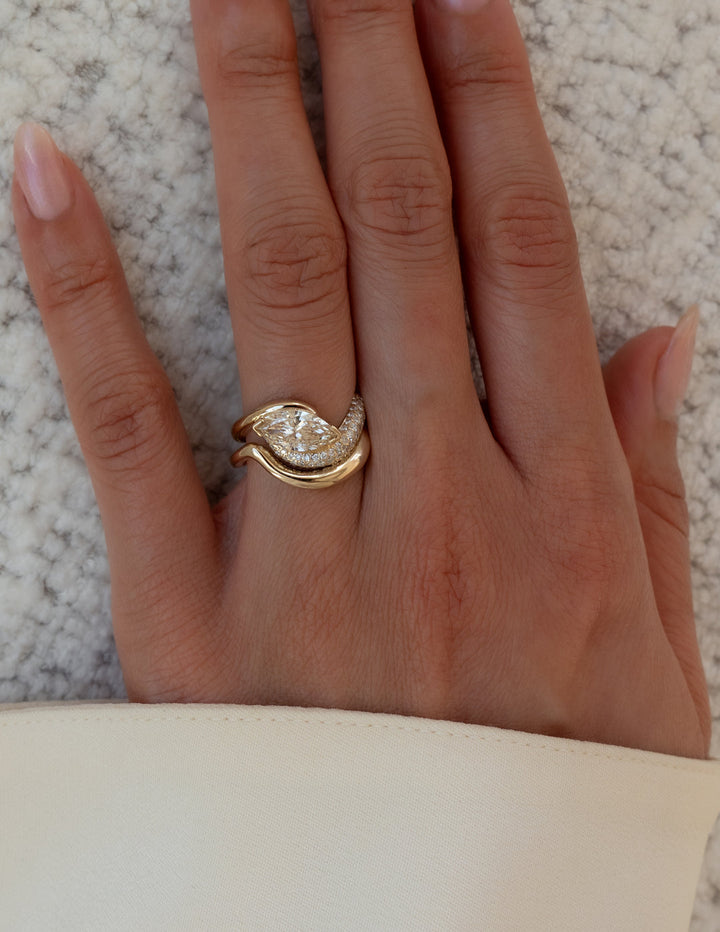 Unique Champagne Diamond Engagement Ring