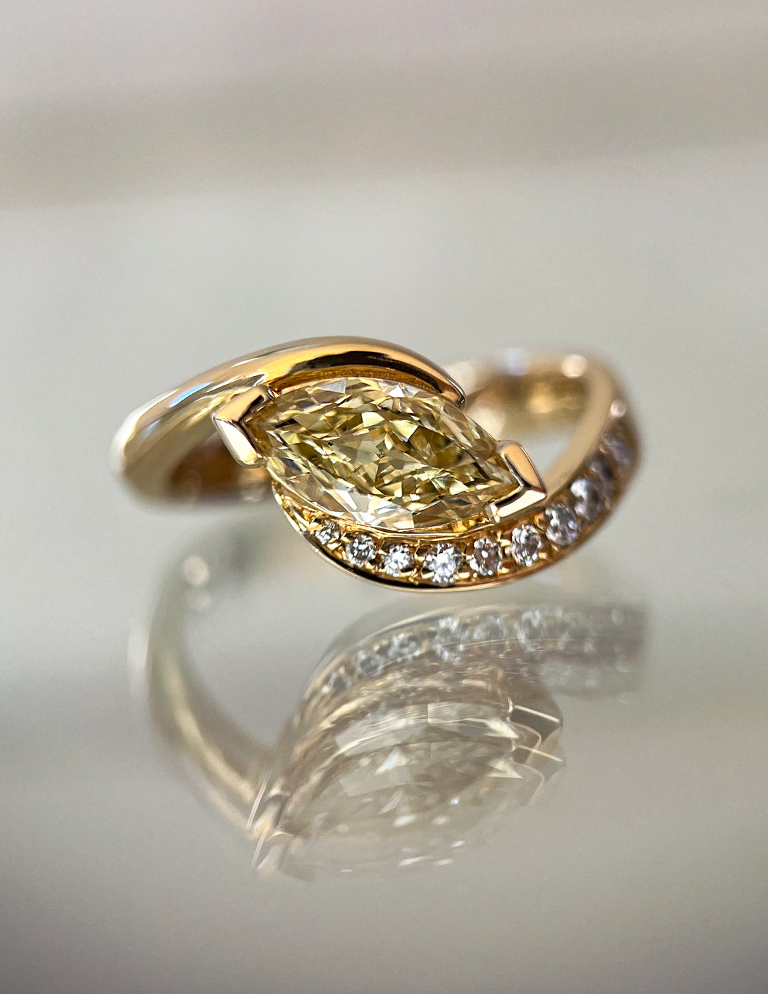 Marquise Yellow Diamond Ring for Women