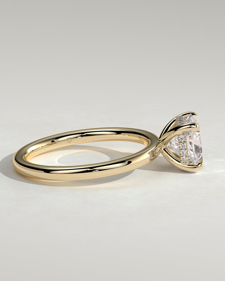 2 carat cushion diamond solitaire engagement ring hidden halo lab grown