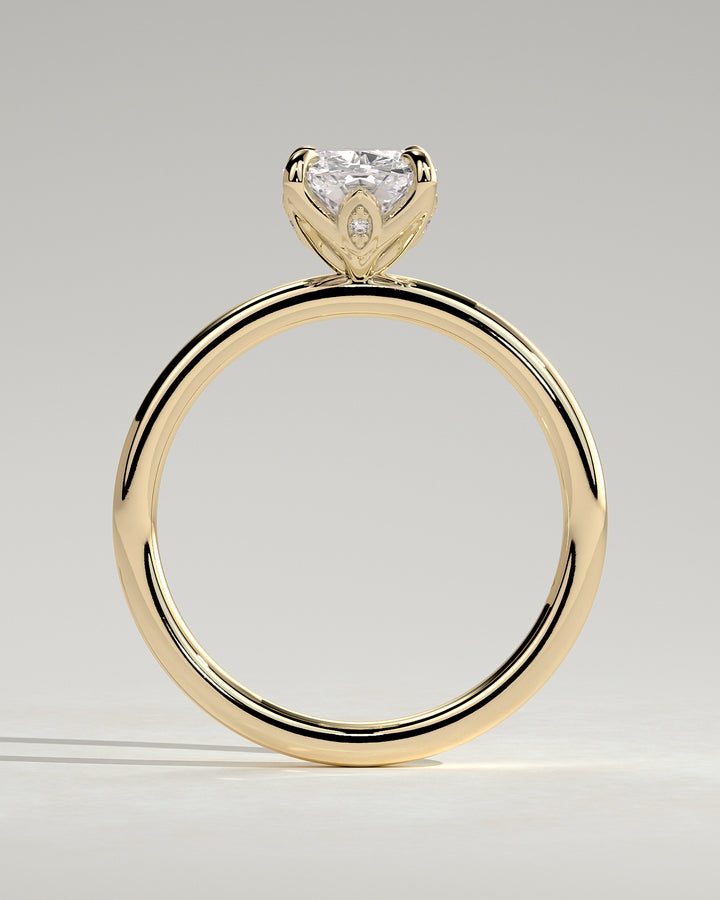 lab grown cushion diamond engagement ring leaf side accents 2ct USA