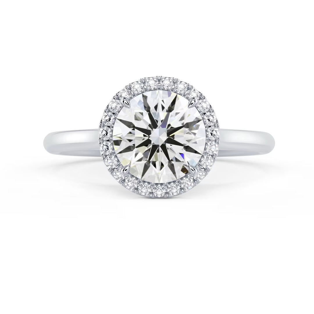 round cut lab grown diamond halo solitaire engagement ring 1.5 carat E VS1