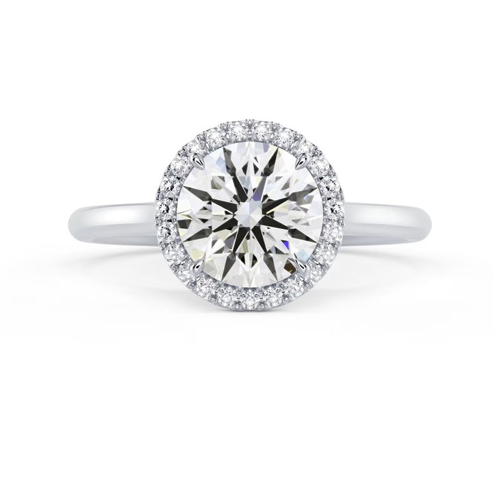 round cut lab grown diamond halo solitaire engagement ring 1.5 carat E VS1