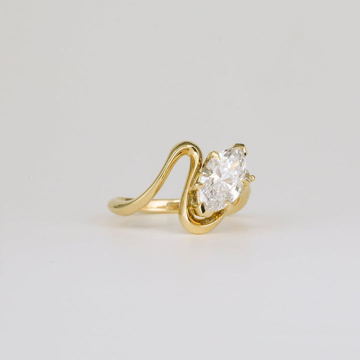 unique marquise engagement ring lab grown diamond solitaire ring