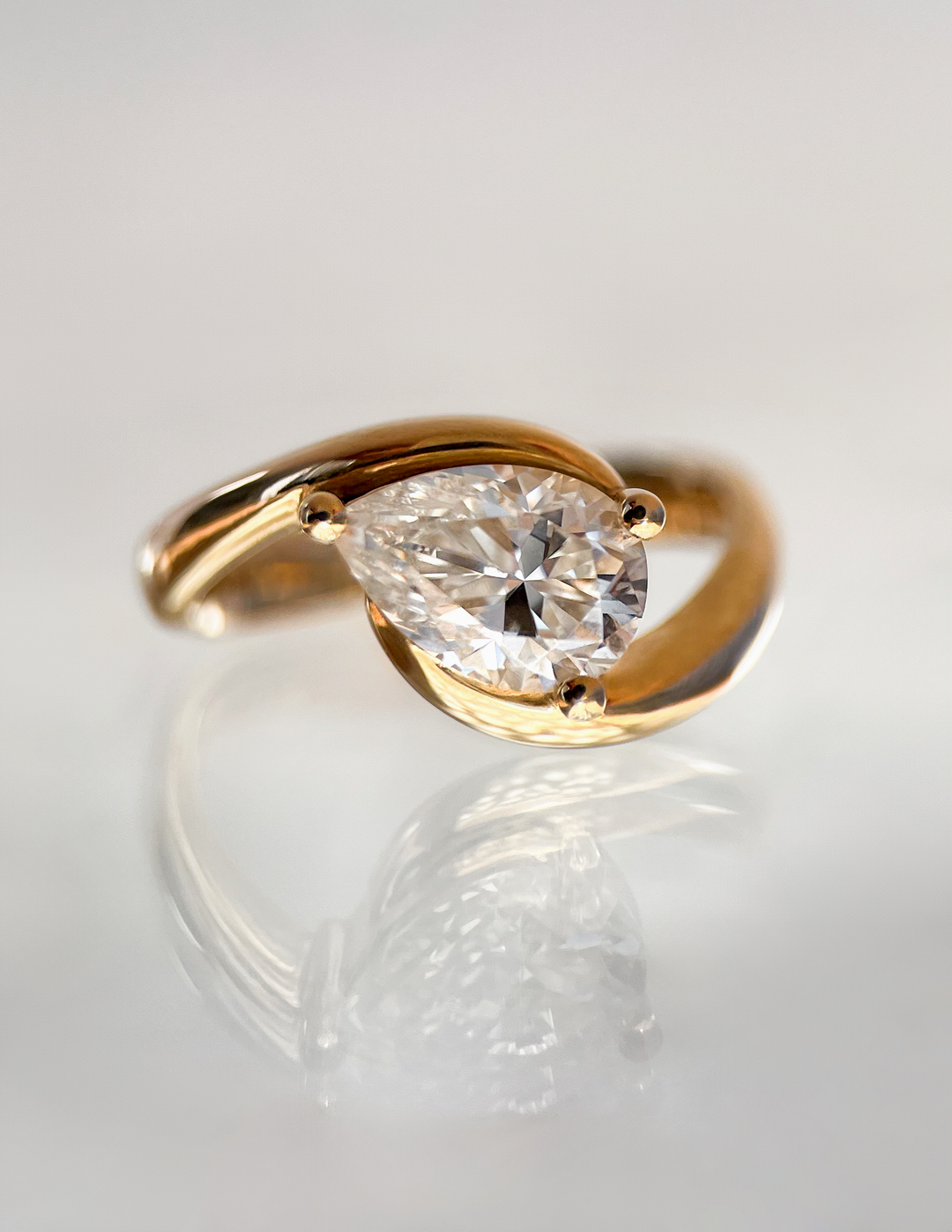 Unique Pear Diamond Ring