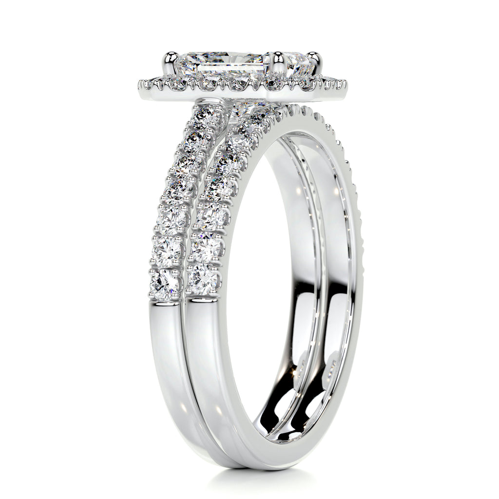 Radiant Diamond Ring With Wedding Band