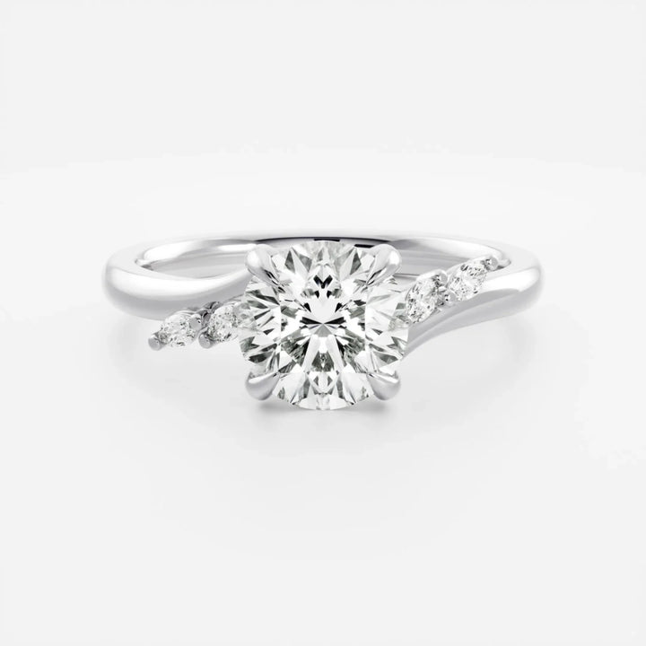 2 carat round diamond engagement ring cluster style lab grown USA
