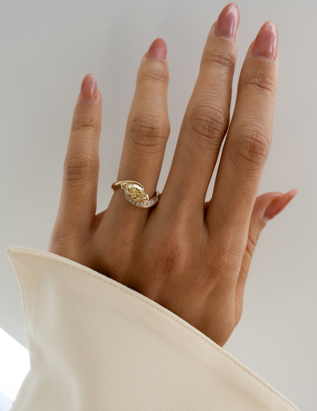 Yellow Diamond Marquise Ring