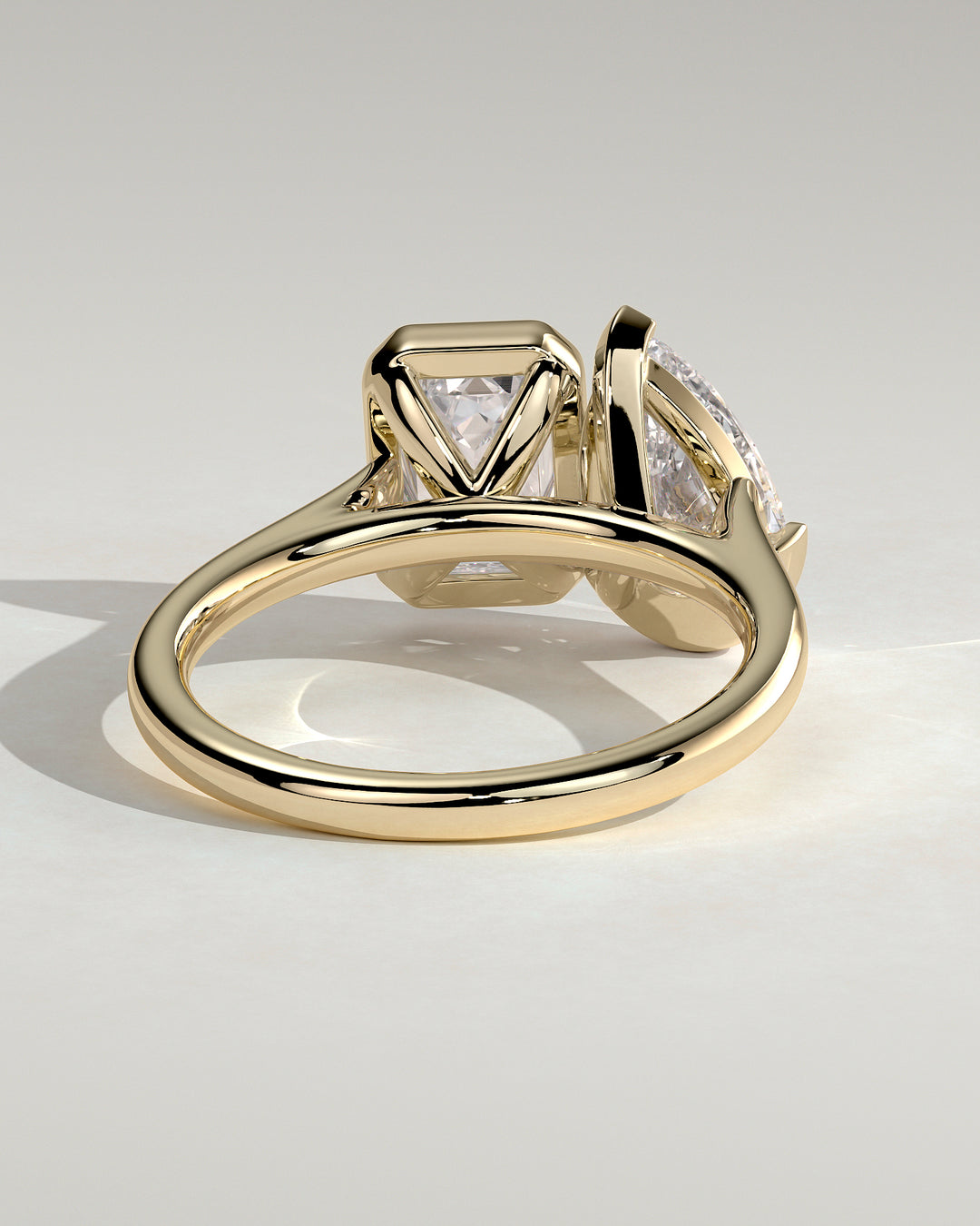 Lab diamond Toi et Moi bezel