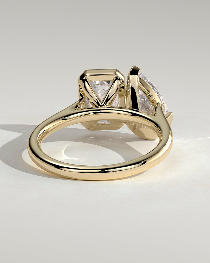 Lab diamond Toi et Moi bezel