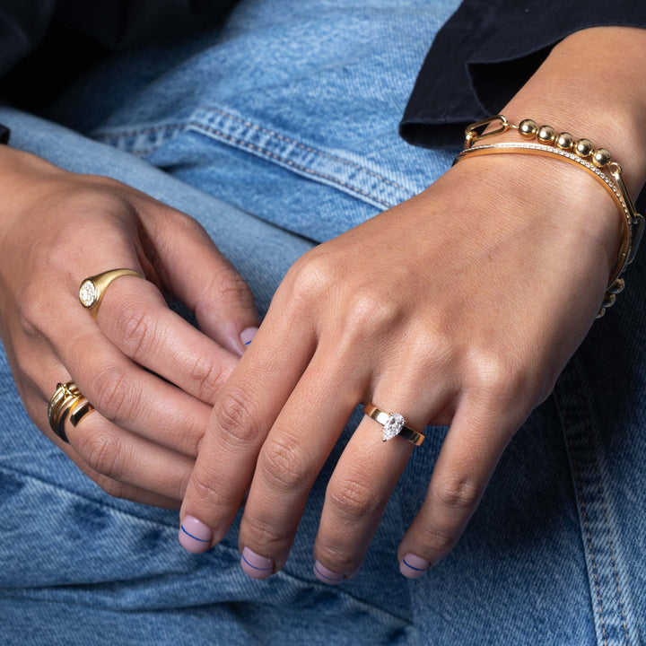 0.75CT Pear Cut E/VS1 Lab Grown Diamond Solitaire Engagement Ring