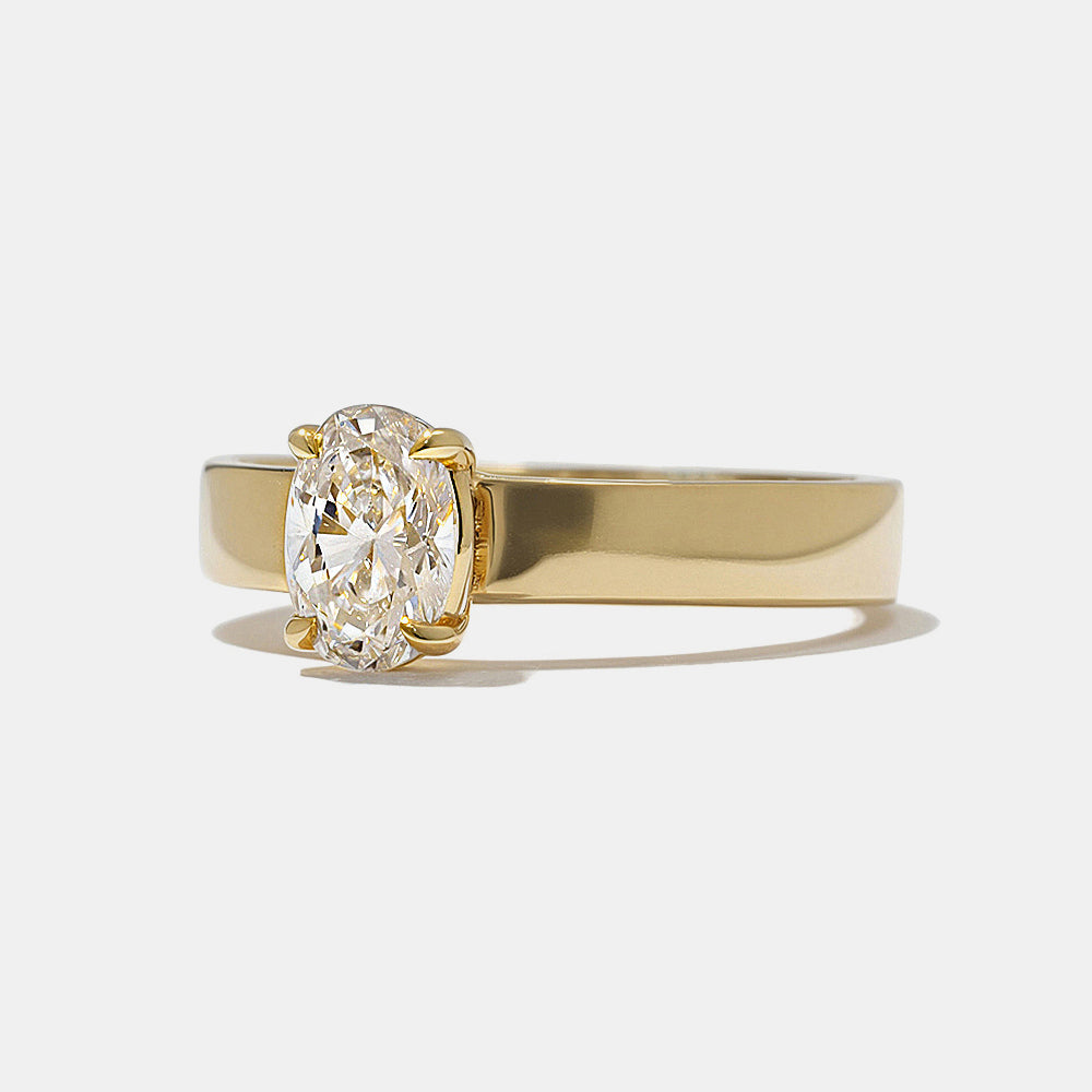 0.75CT Oval Cut E/VS Lab Grown Diamond Solitaire Engagement Ring