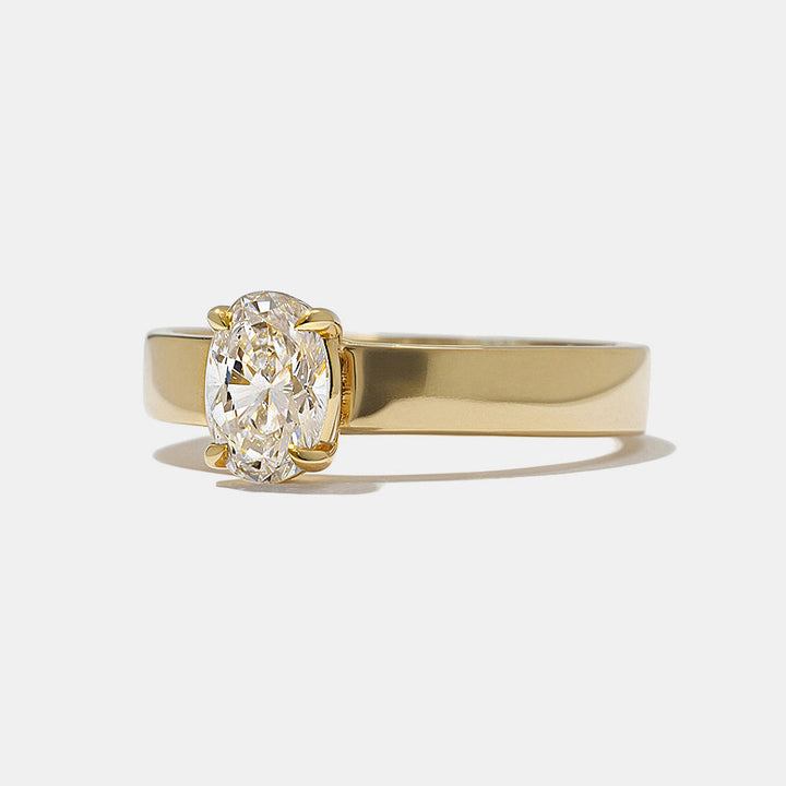 0.75CT Oval Cut E/VS Lab Grown Diamond Solitaire Engagement Ring