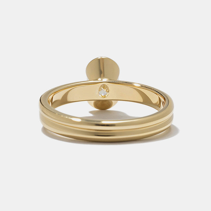 0.75CT Half Bezel Set Oval Cut E/VS1 Lab Grown Diamond Solitaire Engagement Ring