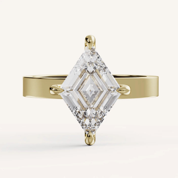 2.0CT Lozenge Cut Lab Grown Diamond Solitaire Engagement Ring