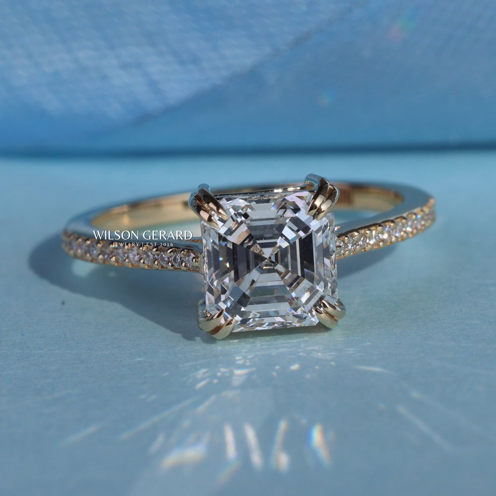 Three Stone Lab Diamond Engagement Ring
