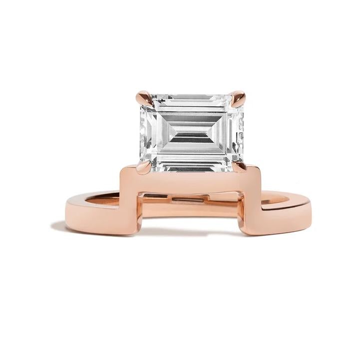 Emerald Cut Lab Diamond Engagement Ring