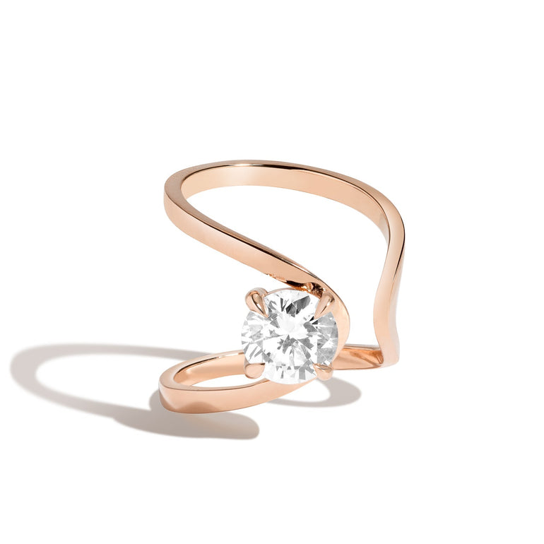 Round Cut Lab Diamond Engagement Ring