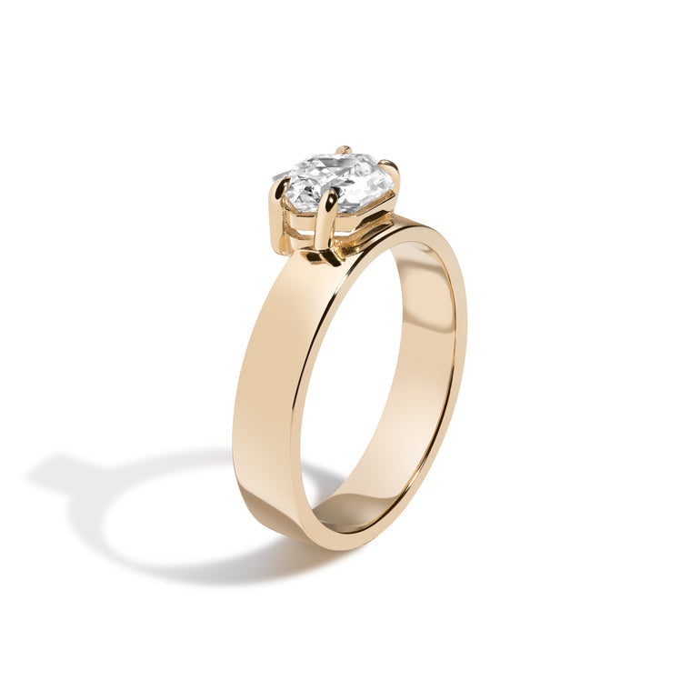 1 Carat Elongated Hexagon Lab Diamond Ring