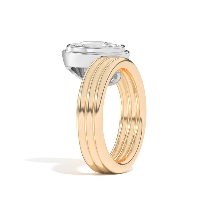 Cushion Bezel Engagement Ring Lab Diamond