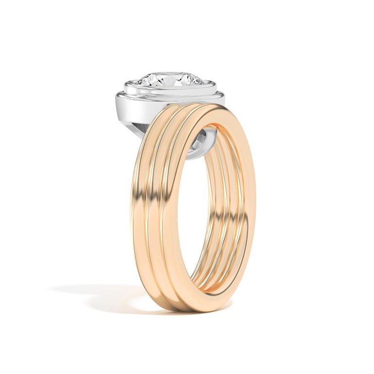 Round Bezel Engagement Ring Lab Diamond