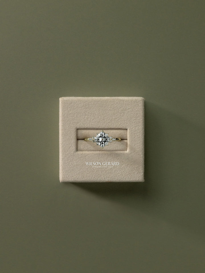 princess diamond cluster ring pave style