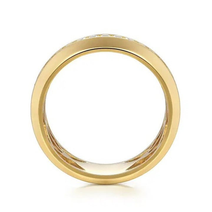 14K Yellow Gold Princess Lab Grown Diamond Men's Wedding Ring