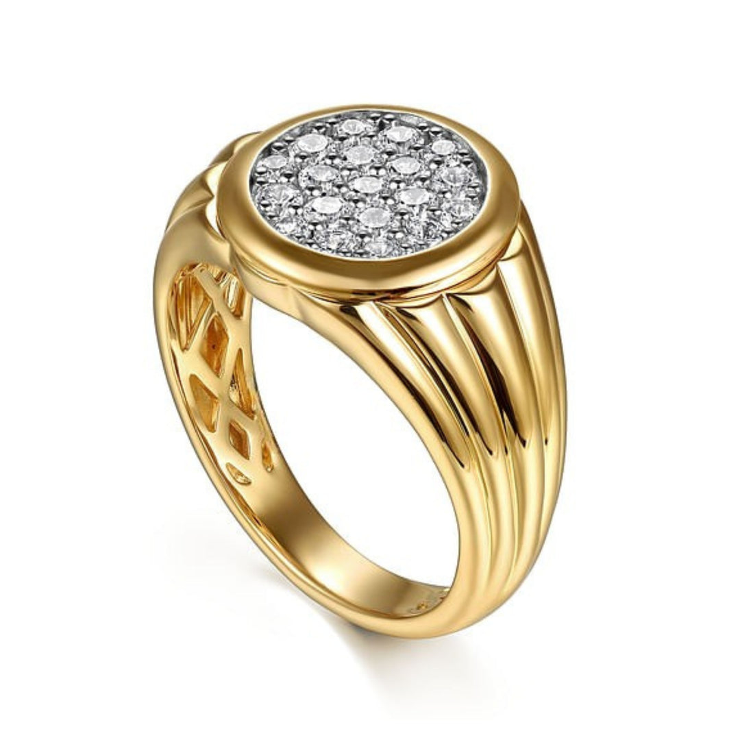 Bezel Set Round Cluster Lab Grown Diamond Men's Ring