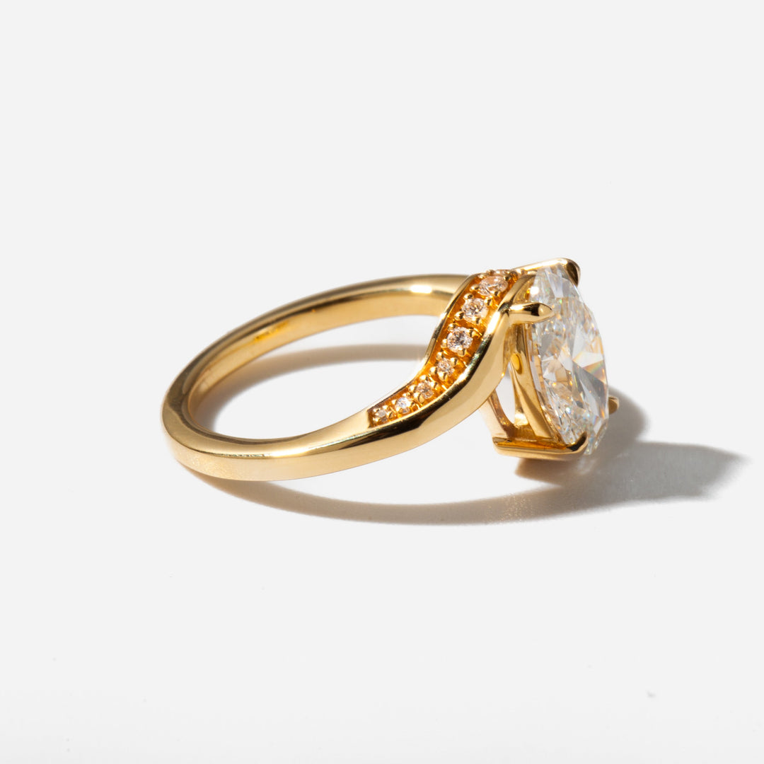 2.0CT Oval Cut E/VS2 Lab Grown Diamond Tension Style Engagement Ring