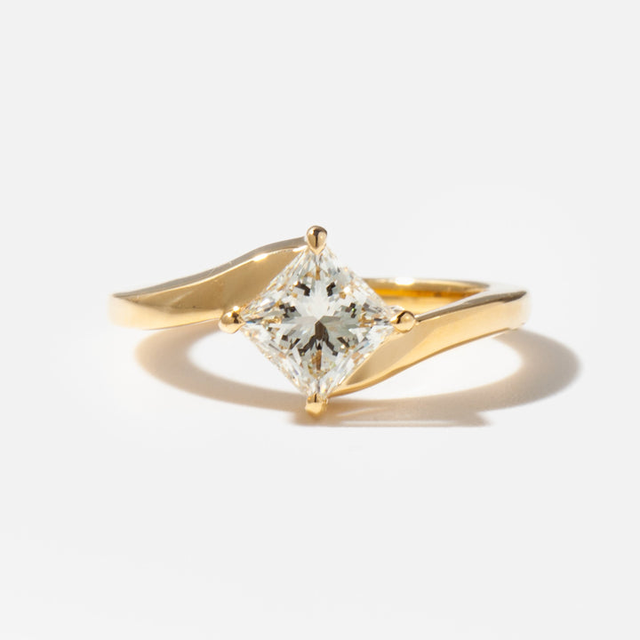 1.0CT Princess Cut Lab Grown Diamond Unique Solitaire Engagement Ring