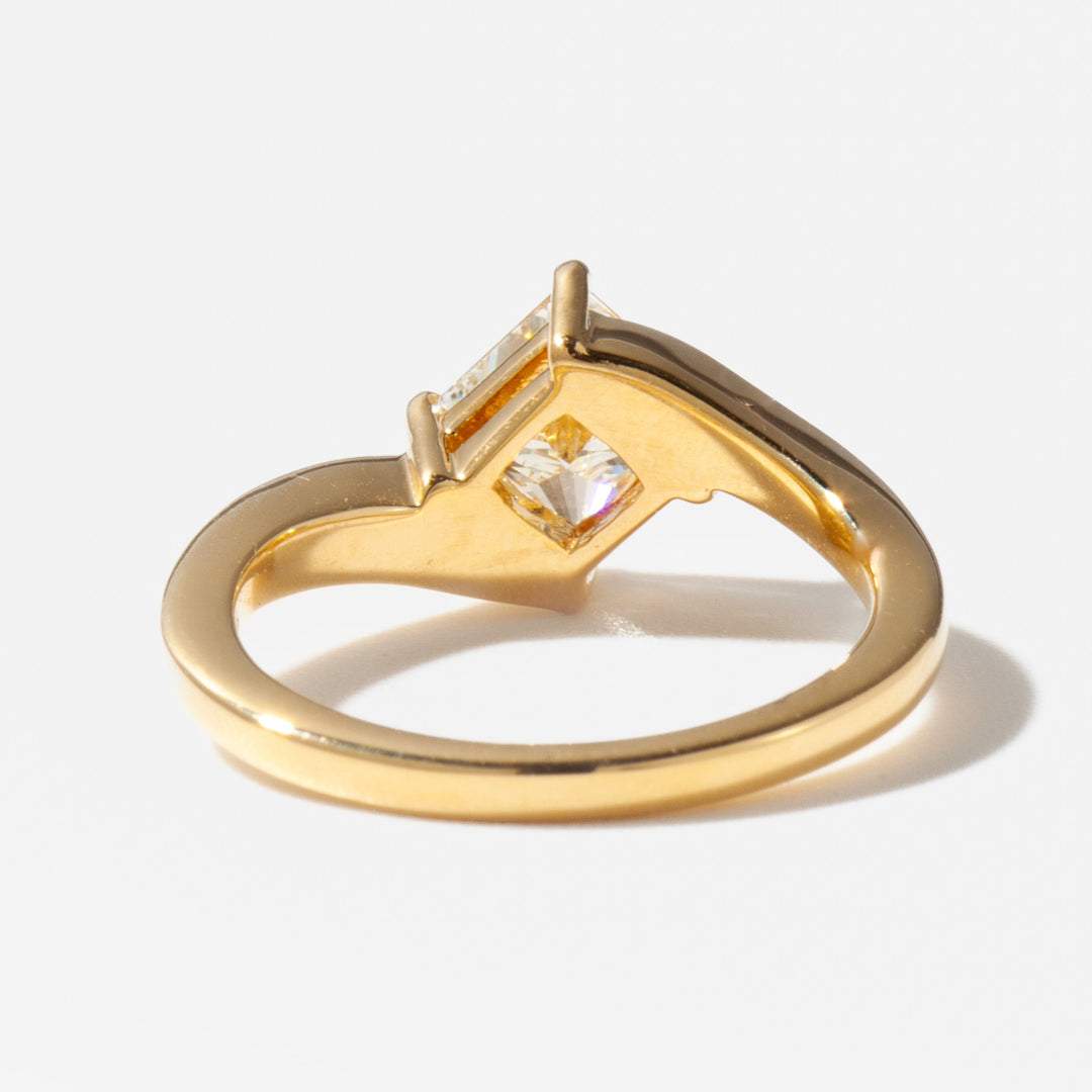 1.0CT Princess Cut Lab Grown Diamond Unique Solitaire Engagement Ring